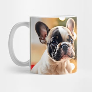 French Bulldog Puppy by Christmas Tree Mug